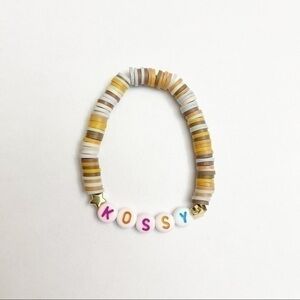 Personalized Custom Beaded Name Bracelet Size 6.5 inches